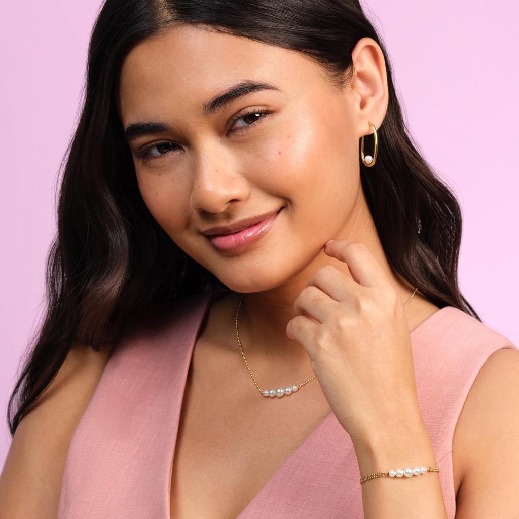 Authorized Distributor Olivia Burton Classic Pearl Beads Pearl Gold Hoop Earrings 24100325 [OLIVIA BURTON] Women's &