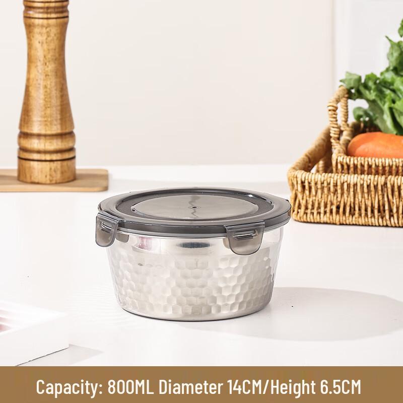 Lainuo 304 Stainless Steel Hammered Sealed Instant Noodle Lunch Box