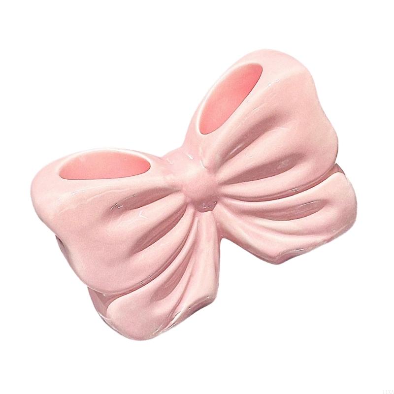 Keramik-Zahnbürstenhalter mit Schleife für Zuhause und Badezimmer-Arbeitsplatte Schleifendekoration