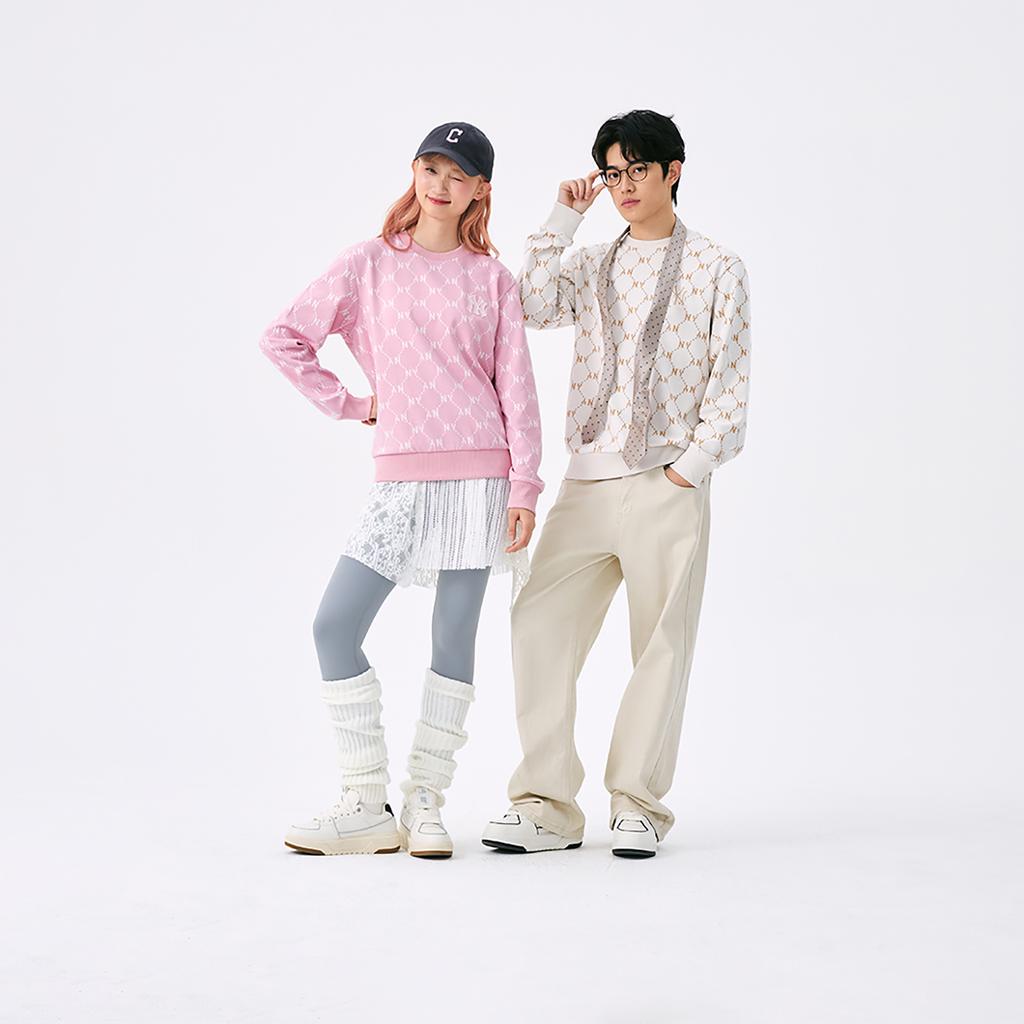 New MLB New York Yankees Old Flower SS25 Sweatshirt Unisex Pink 3AMTM0151-50PKM