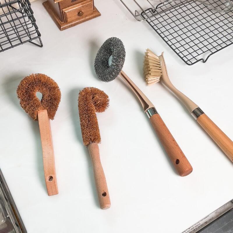 Wood Kitchen Dish Brush, Scrub Brush, Cleaning Supplies