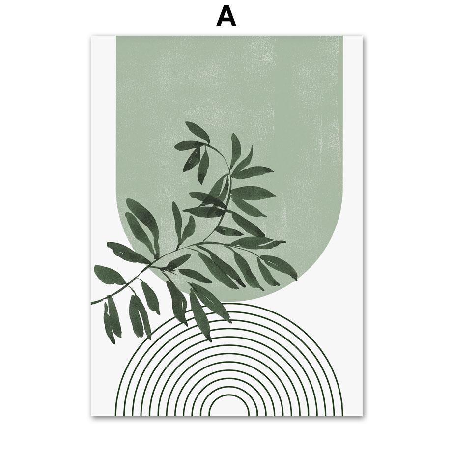 

Абстрактные линии, лицо девушки, лист монстеры, зеленые арочные постеры на скандинавскую тему и принты, художественная живопись на холсте, настенные панно, декор для гостиной A4 21x30cm No Frame