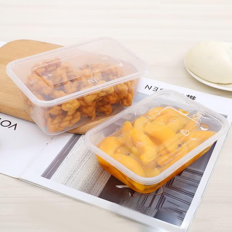 Disposable Rectangular Plastic Food Containers with Lids