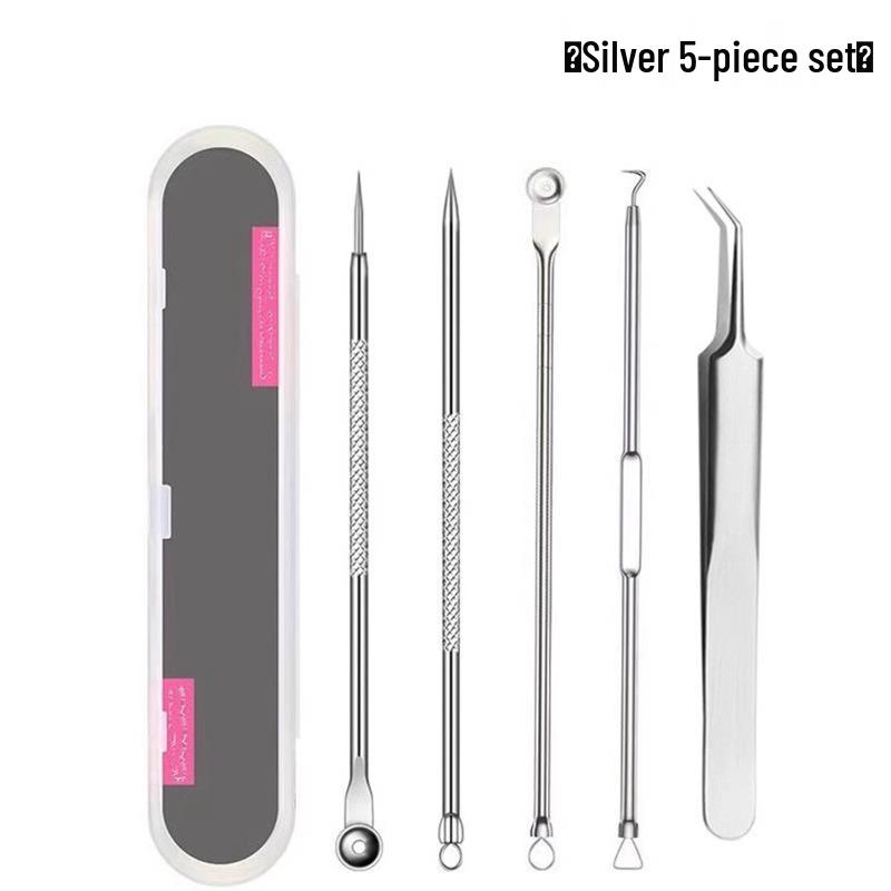 Ultra-fine Blackhead Removal Set: Precision Tweezers, Comedone Scraper, Beauty Pick, and Acne Needle Tools