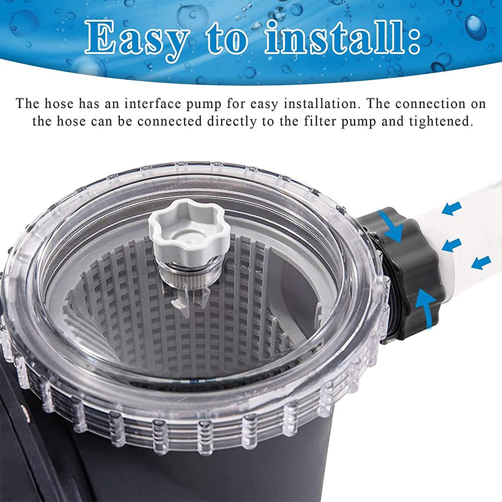 1.5in Diameter Pool Filter Pump Hose with Hose Adapters Salt Water Pump Hoses for Intex Pool Sand Filter Pumps Saltwater Systems