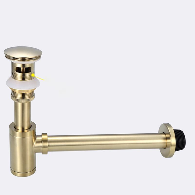 Brushed Gold Uncoated brass Drain Basin Sink Water Drainage Black Drains Pop up Drain (Black,Brass)