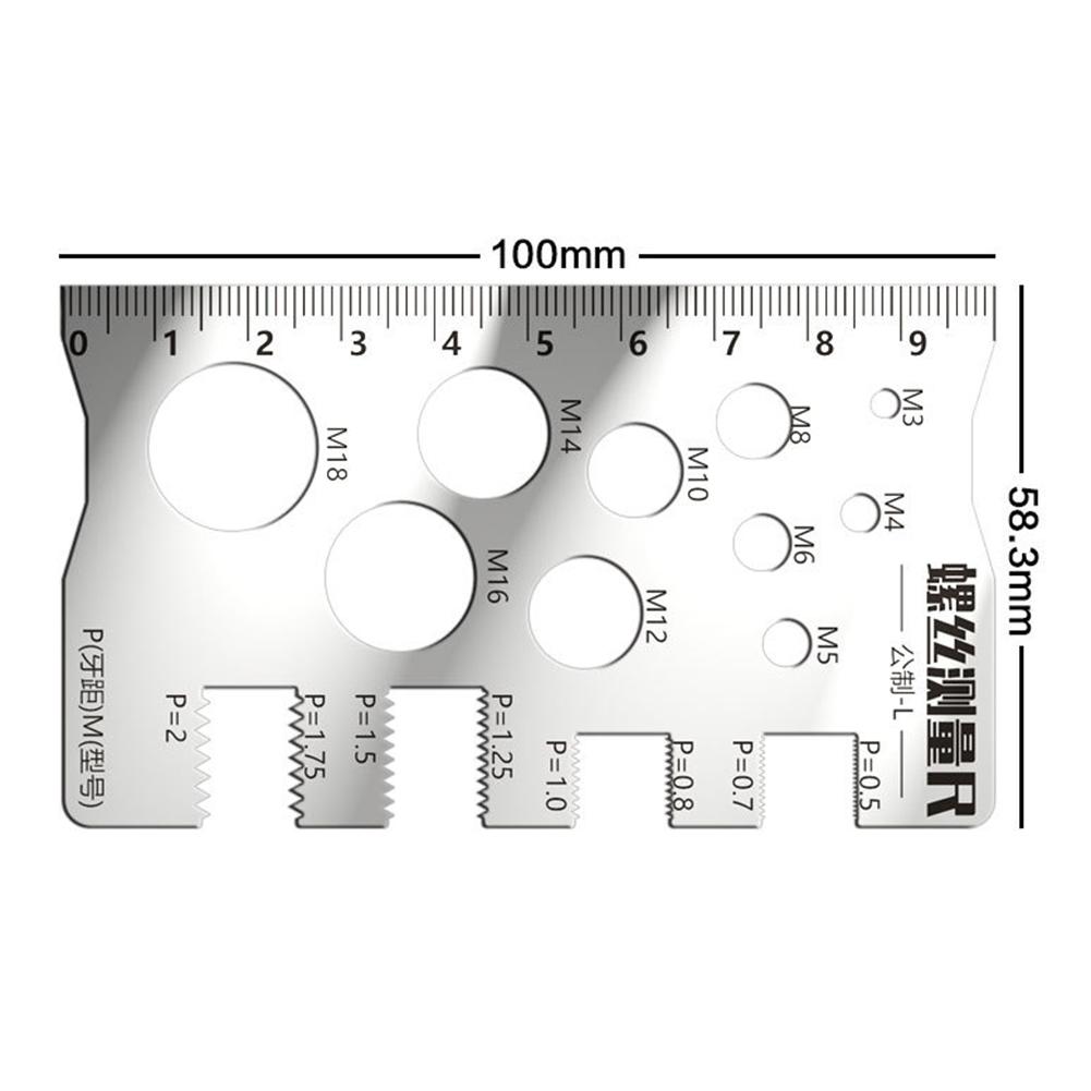 1 Pcs Durabler Stainless Steel Ruler Screw Measuring Ruler Stainless Steel Screw Measuring Ruler Measuring Gauging Tools