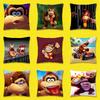 D-Donkey K-Kong Monkey Sierkussenhoes voor vierkante bedkussens van 50x50cm, 30x30cm, 55x55cm, 45x45cm en 40x40cm.