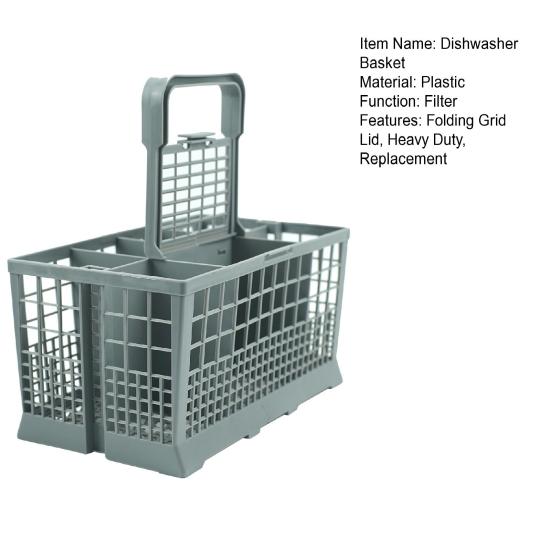 Universal Dishwasher Cutlery Basket with Folding Grid Lid Heavy Duty