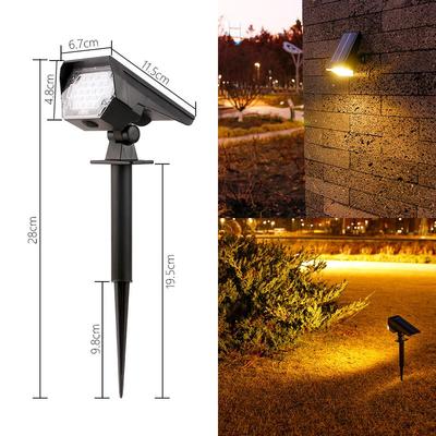 2-Pack Outdoor Warm LED Garden Spotlight, 3 Brightness Modes