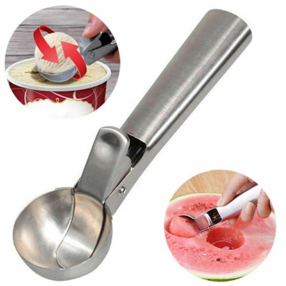 Stainless Steel Ice Cream Scoops Ice Cream Stacks Digger Metal Icecream Cookie Scoops Melon Fruit Baller Ice Ball Maker Tool