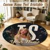 Round Rug Custom NameTaylor Swift Pattern Non Slip Carpet Home Floor Decor