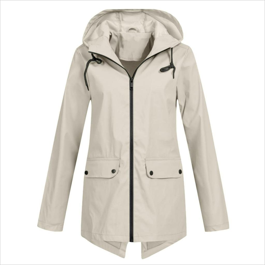 Windjacke mit Reißverschluss, Kapuze, leicht, Outdoor, winddicht, dünne Outdoorjacke für Damen
