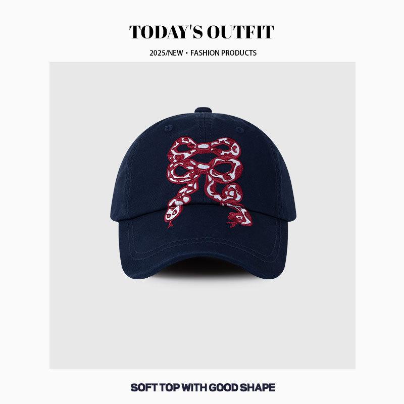 Bow Embroidered Printed Baseball Cap Fashionable Casual Ins Baseball Cap Women