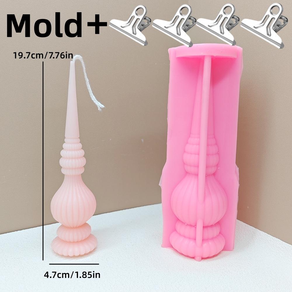 

DIY Tall Ribbed Pillar Candle Molds Taper Spiral Silicone Mould Geometric Soy Wax Mold Vase shaped candle mold Roman column mold