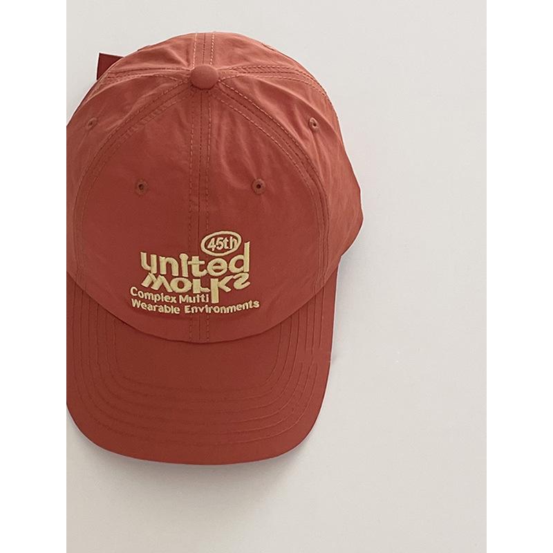 Spring and summer quick-drying baseball cap female soft top street trendy brand embroidered couple sun hat showing face small cap