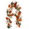 Artificial Fall Maple Leaf Garland Fake Plants Hanging Vines For Home Fireplace Party Garden Halloween Wedding Decor