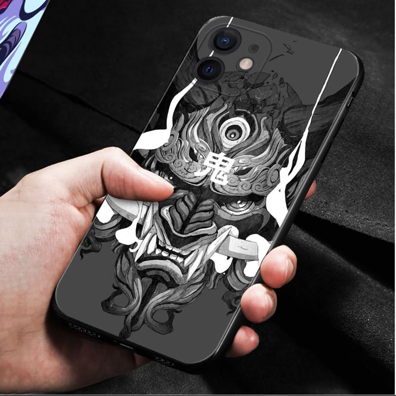 Japan Samurai Oni Maske Kunst Handyhülle für Apple Iphone 14 13 12 11 Pro Max 13 12 Mini Xs Max Xr X 7 8 6 6s Plus Cover