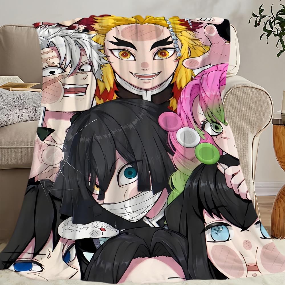 Blanket Soft Comfortable Nap Plush Suitable Iiving Room Office Bedroom Birthday D-Demon Slayer Kimetsu No Yaiba-S Home Kid Gift