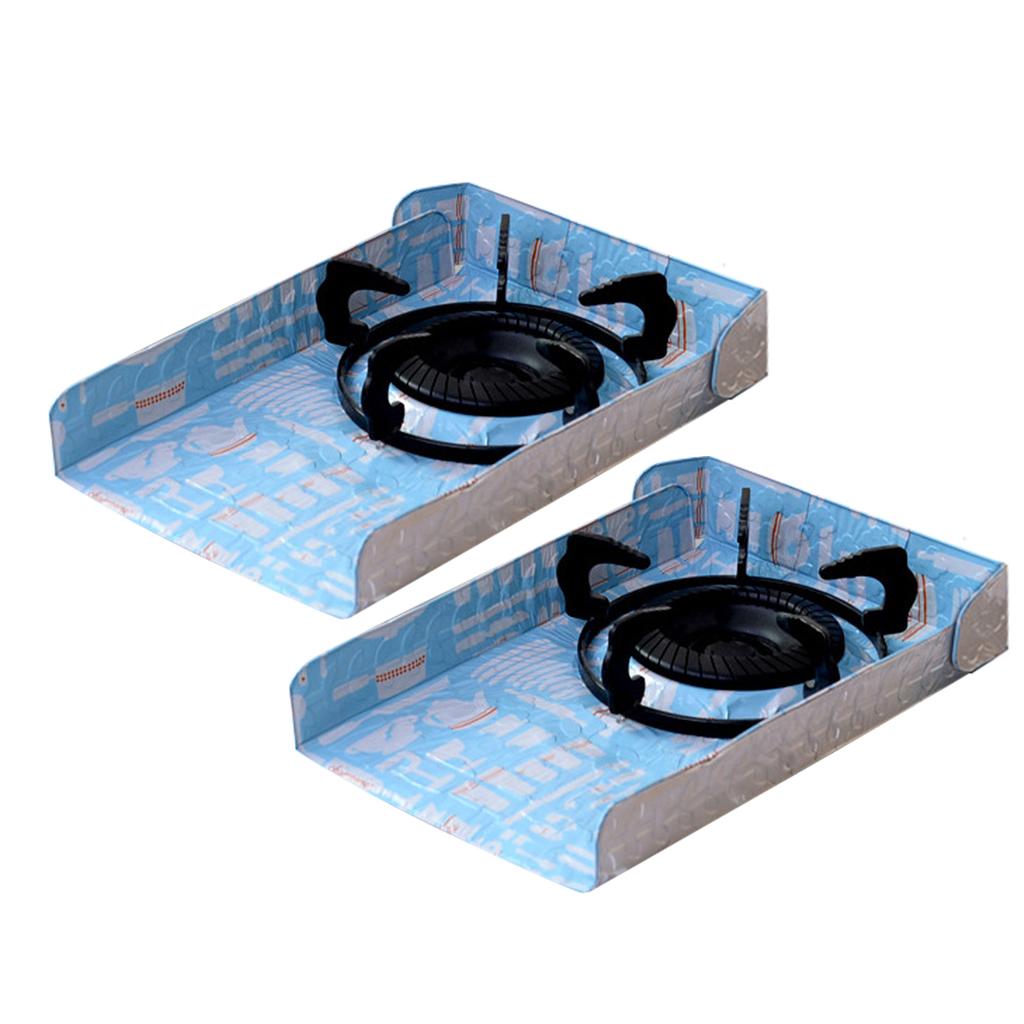 2pcs Kitchen Oil Deflector Aluminum Foil Heat Insulation Oil Proof Grease Splatter Deflector