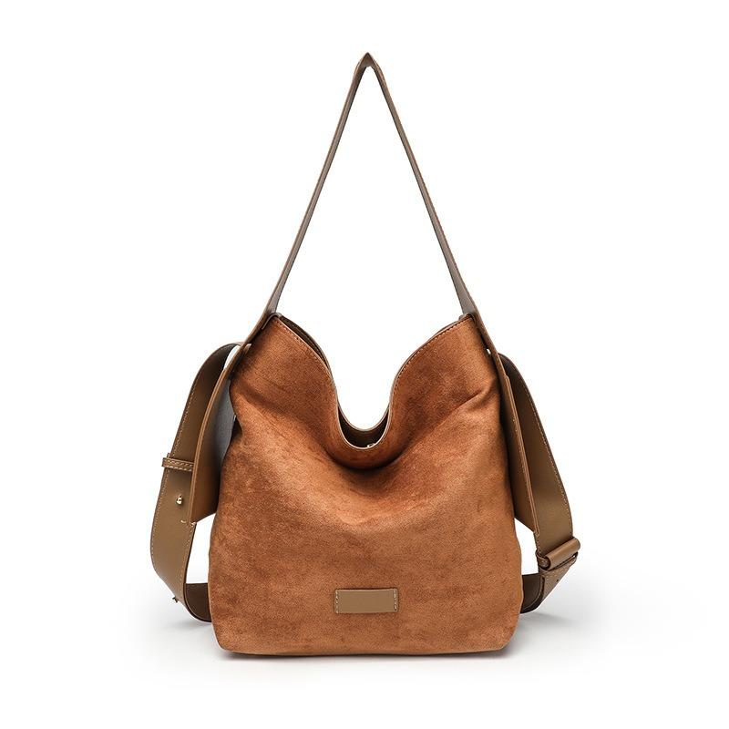 Semsket hengende øre tote bag bøtteveske stor veske lat pendler skulder-, messenger bag