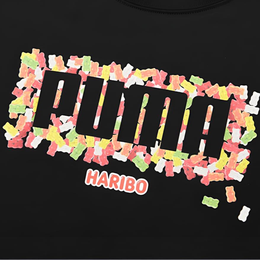PUMA HARIBO T Shirts Unisex Black Crew Neck Moderate Straight Fit 532794-01