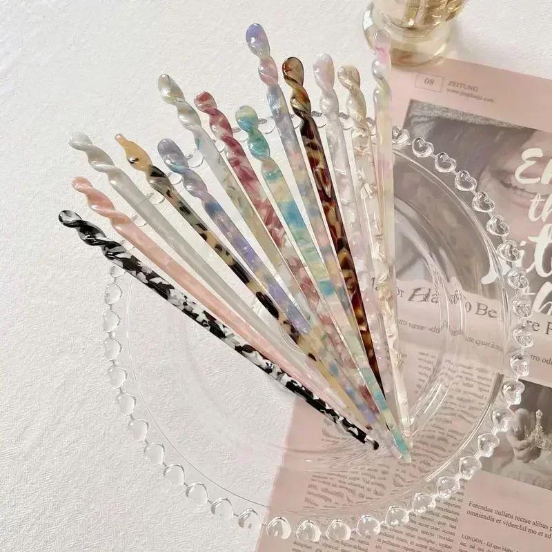 New Acetate Chinese Style Hairpin Girls Fried Dough Twists Curly Hairpin Long Hair Temperament Beauty Modeling Hair Accessories