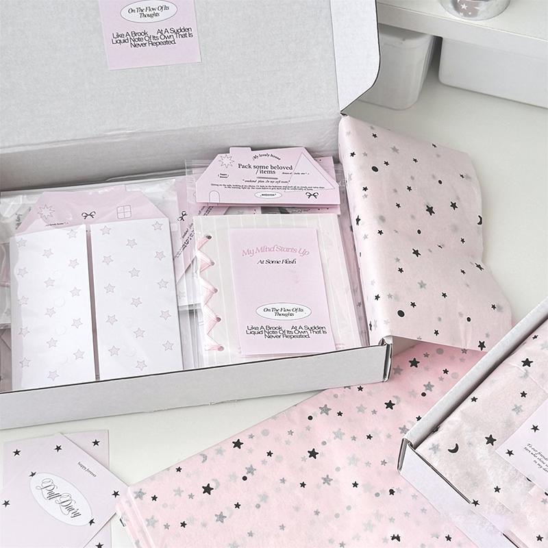 10Pc Star Moon Sydney Paper Hand-Kneaded Paper Cotton Paper Bouquet Flower Wrapping Paper Flower Wrapping Paper Cake Baking Gift