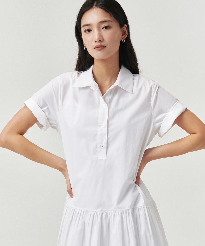 LOVLOV French Collar Dress_White