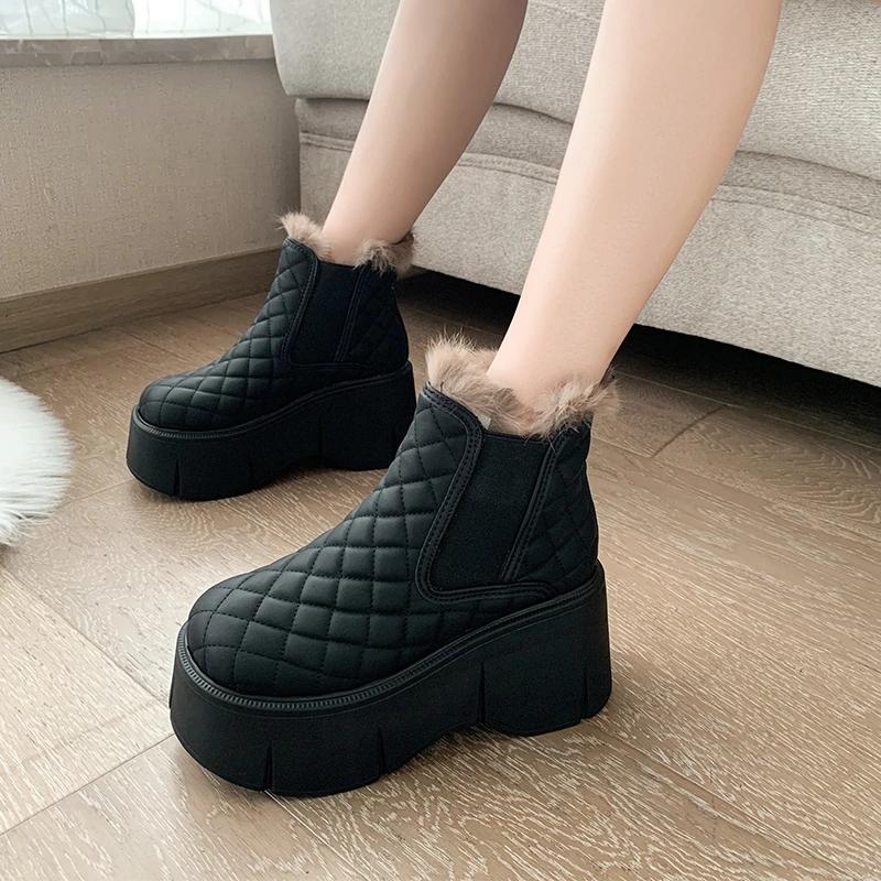 2024 Brand Ladies Shoes Ankle Women's Boots Fashion Round Toe Modern Boots Women Winter Short Plush Platform Shoes for Women