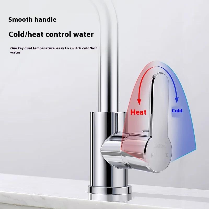 Stainless Steel Faucet Chrome-Plated Bathroom Kitchen Sink Faucet Single Handle Dual Control G1/2 Inlet Pipes for Hot Cold Water