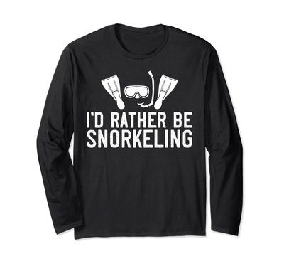 Snorkeling Diving Snorkel Diver Snorkeler Fins Long Sleeve T-Shirt