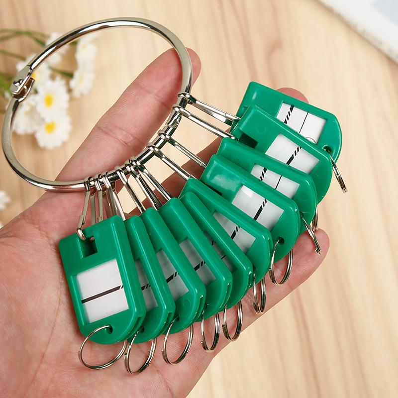 Metal Keychain with Key Ring, Creative Key Board, Anti-Loss Marker and Buckle.