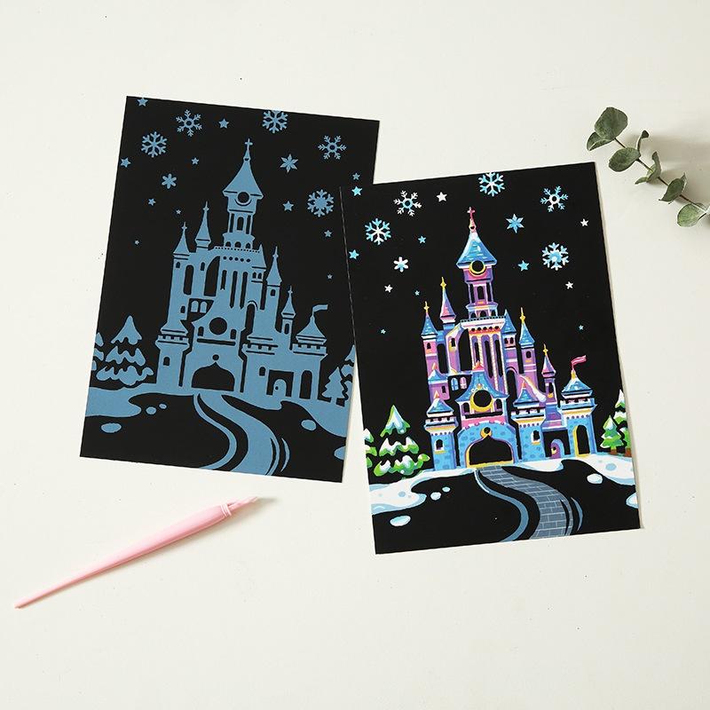 Colorful Scratch Art Paper Magic Painting Paper Featuring Premium Quality Cardboard