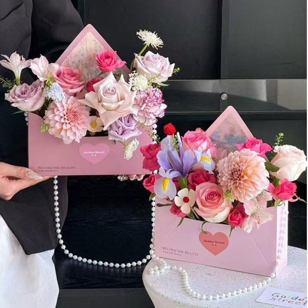 5pcs Presentation Box Handmade Flower Package Box DIY Gift Wrapping Flower Envelope Box Floral Arrangement Box Valentine