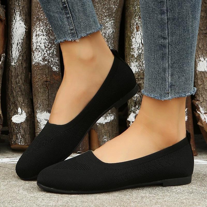 Fashion Large Size Flat Shoes Spring and Autumn New Casual Walking Shoes A Slip-on Single Shoes Women