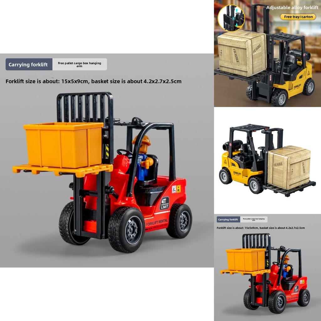 Plastic Inert Construction Forklift Toy For Kids With Push And Pull Functionality