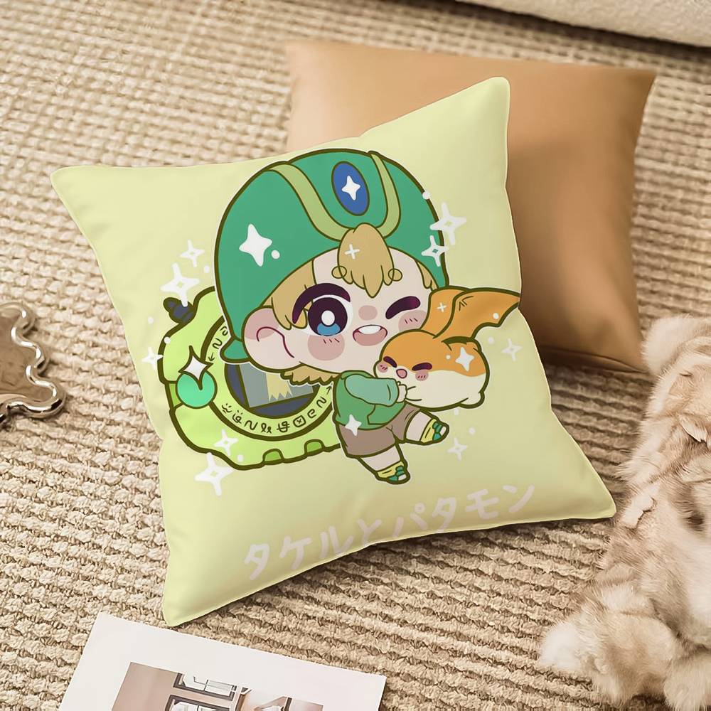 Niedlicher D-Digimon Adventure Kissenbezug Hausstaubmilbenabweisend Unsichtbarer Reißverschluss Sofa Bett
