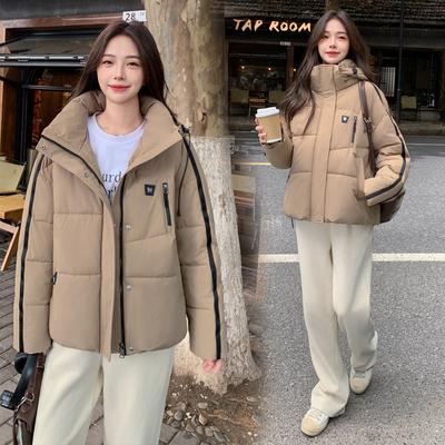 Hooded Short Down Cotton Jacket Women's Winter 2025 New Korean Version of Fashion Collegiate Style Workwear Fried Street Thickened Jacket