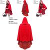 Women Girls Gothic Little Red Riding Hood Cape Fancy Dress Halloween Costume For Adults And Teens