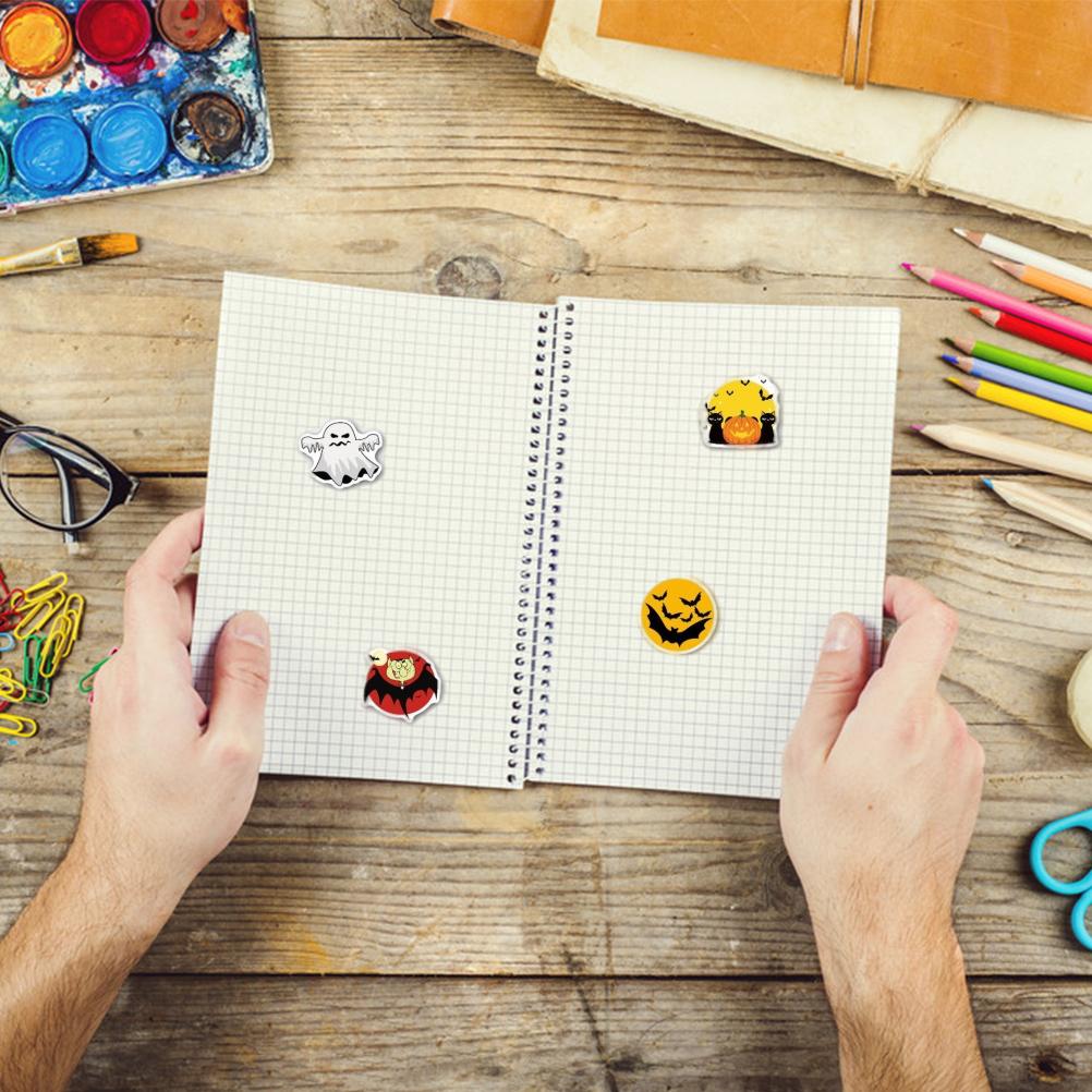 Halloween Stickers 100 Cute PVC Water Bottles Notebook Scrapbook Pumpkin Stickers Halloween Waterproof Decorations