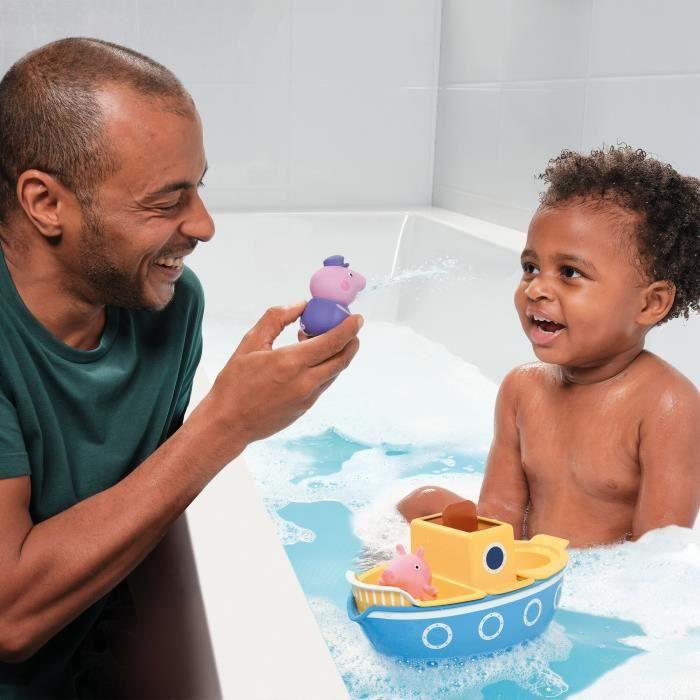 Bateau Miniature Naval - TOMY - Peppa Pig - 12 Mois - Jaune Et Bleu - Verseurs Et Roue À Eau