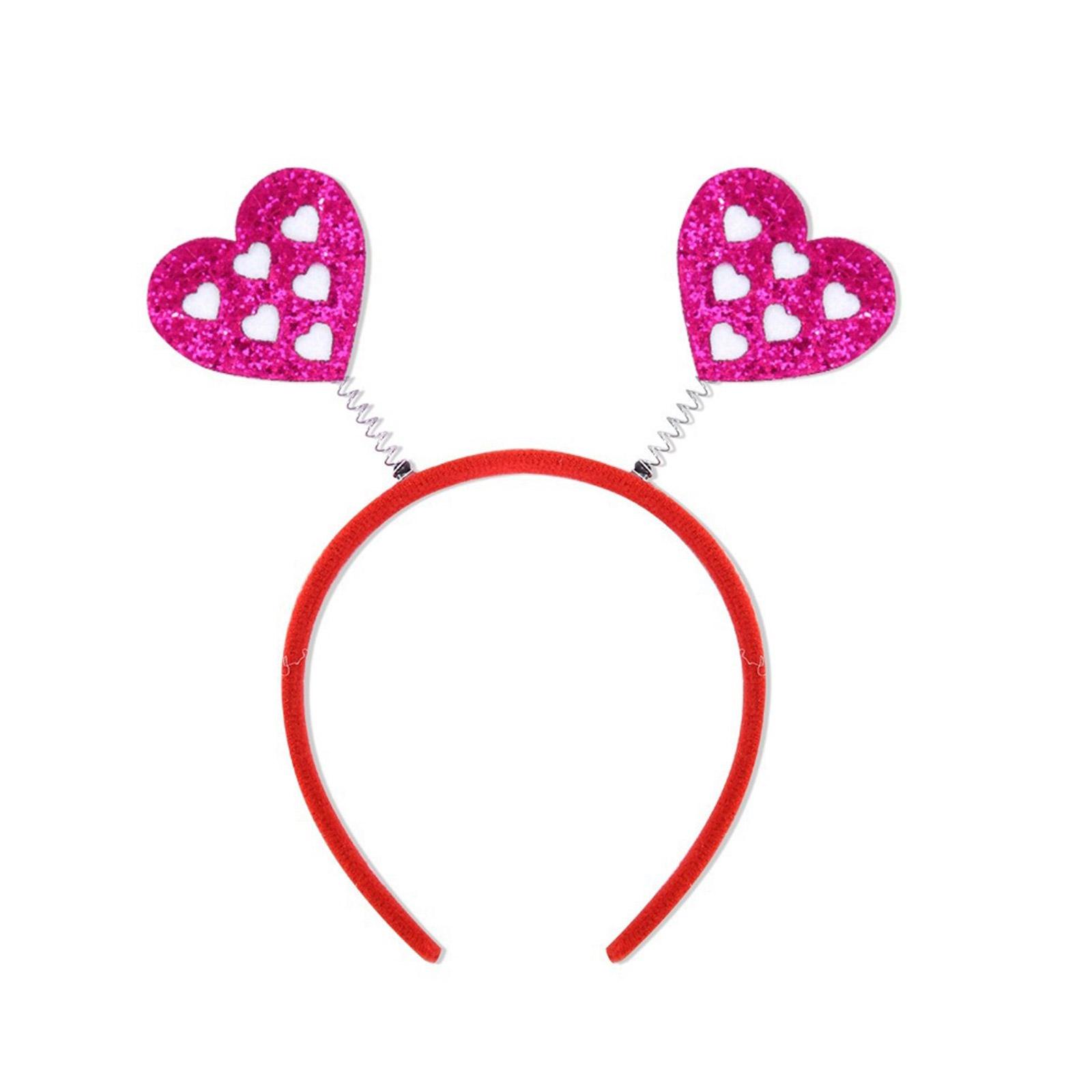 

Shimmering Love Heart Hairhoop Glitters Hairband for Adult Teens Party Gathering Headwear Valentine Festival Accessories G