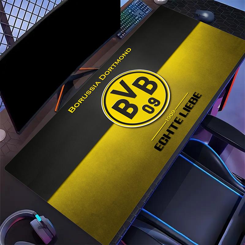 Poduszka z nadrukiem Borussia Dortmund Antypoślizgowa Mata pod mysz do laptopa/tabletu XXL Mata do gry na mini PC Z blokowaną krawędzią