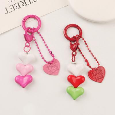 Barevný přívěsek na klíče z korálků ve tvaru srdce pro ženy Dívky Pouzdro na sluchátka Přívěsek taška Dekorace Příslušenství Diy Klíčenka Dárky