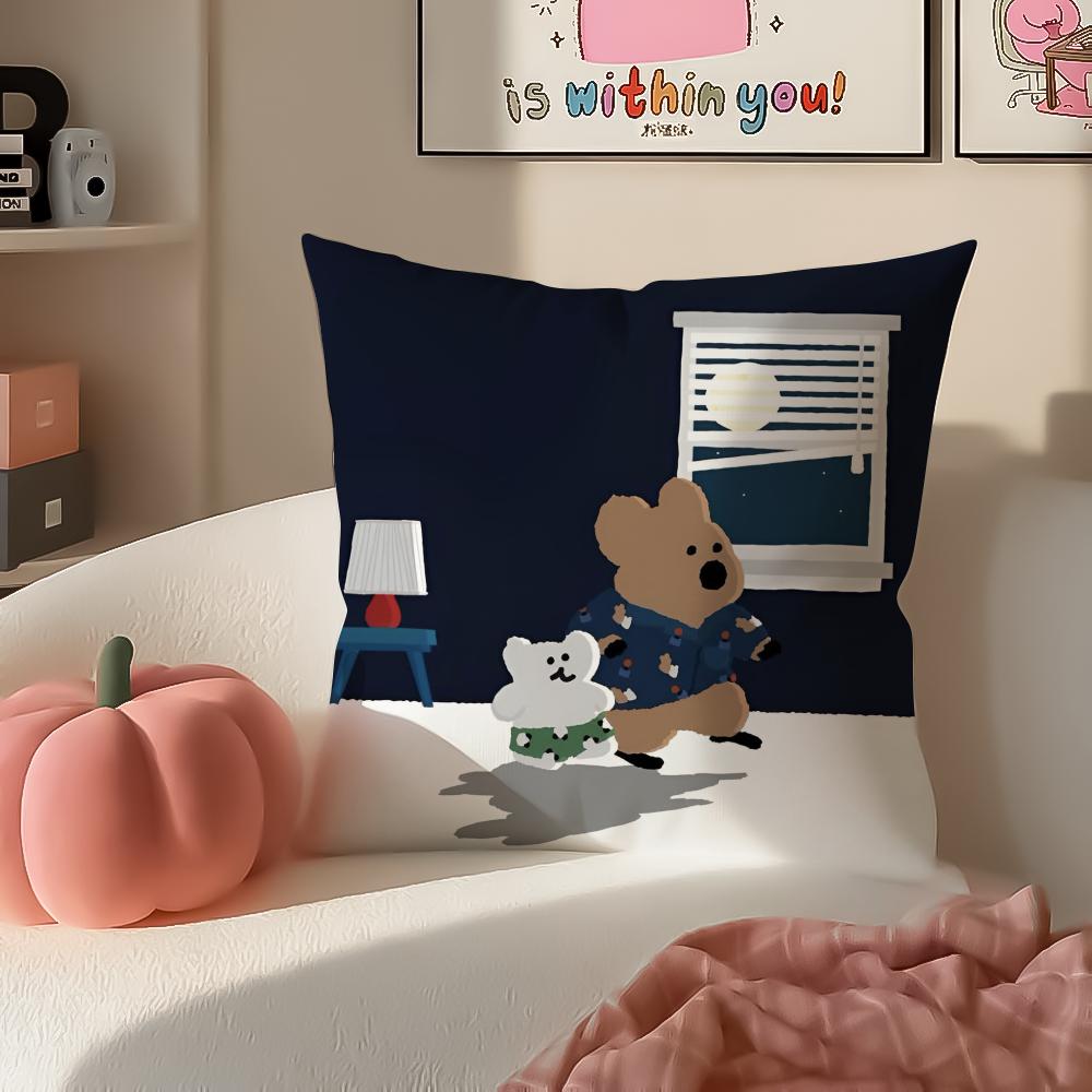 Cute Chubby Korean Cartoon DDinotaeng Cushion Cover Pillowcase Short Plush Invisible zipper Room Sofa Cushion Cover