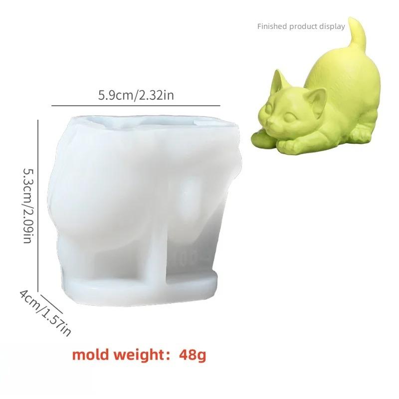 3D Cat Dog Candle Silicone Mold Multiple Cute Animals Shape Aromatherapy Soap Resin Molds Cake Decor Candy Chocolate Baking Tool