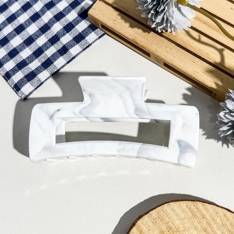 Arc-shaped Oval Grab Clip Marble Gradient Color Ponytail Bun Shark Clip High-end Hair Accessory Hair Clip