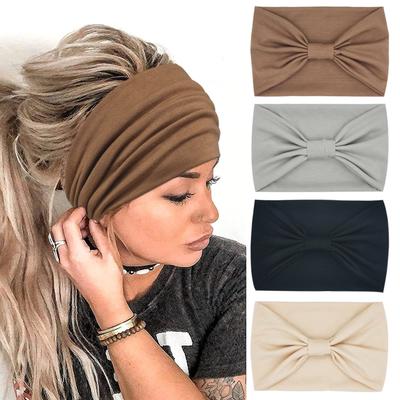 Stirnbänder für Damen Baumwolle Breit Stirnband Yoga Workout Haarband Elastische Sport Stirnbänder Turban Bandana Bandage Haarschmuck