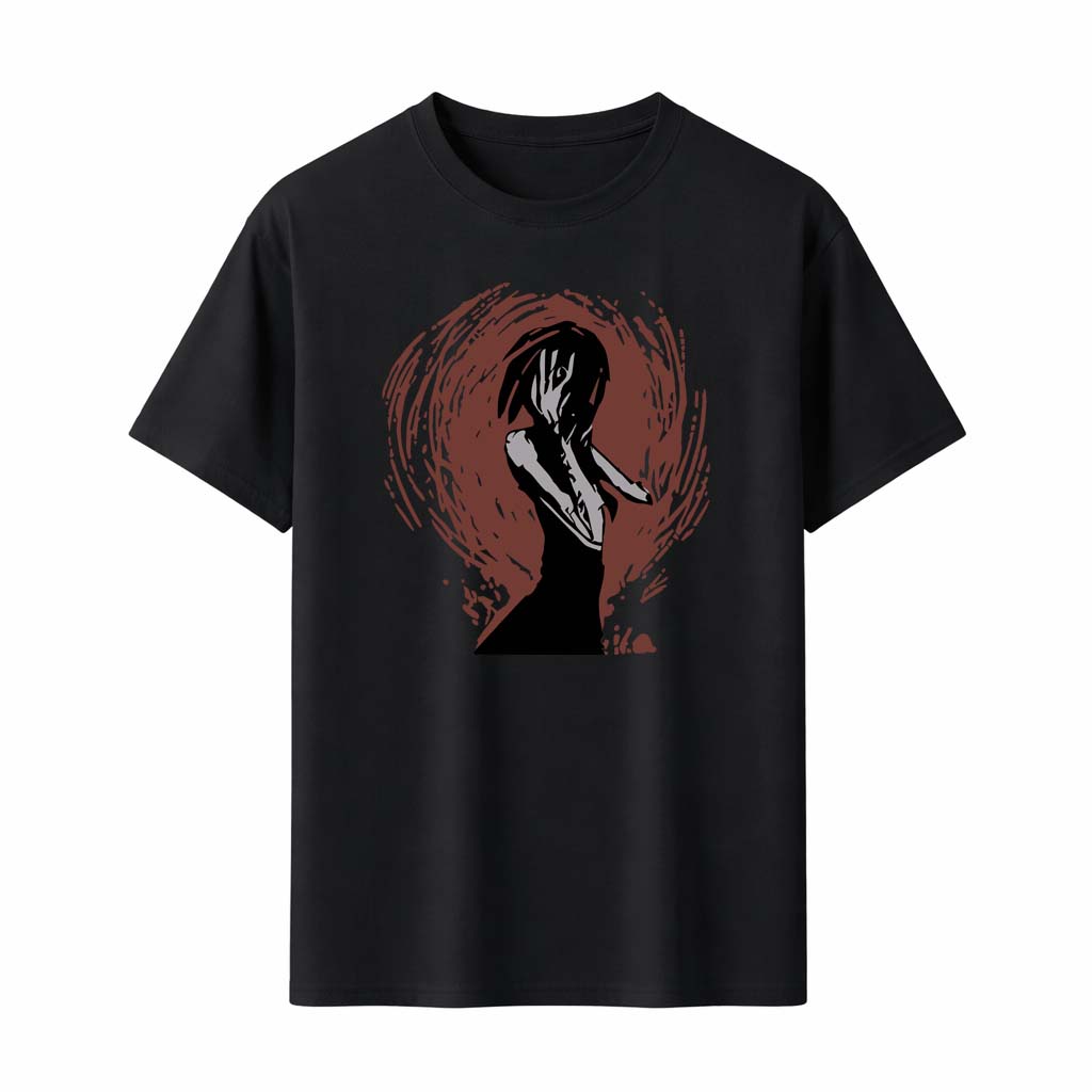 

Anime Style Girl T-Shirt Men Women Dark Art Print Tee Long Hair Portrait Graphic Top Streetwear Gothic Aesthetic Vintage - Me... S разноцветный
